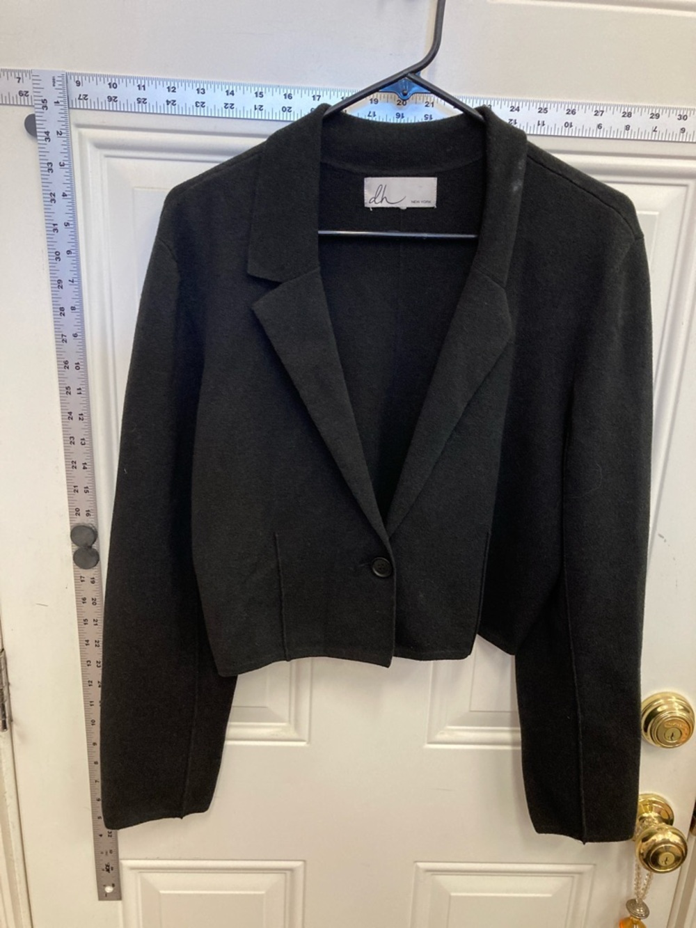 Cropped Blazer, single button, clean looking, office, Casual, Classic, Thick,